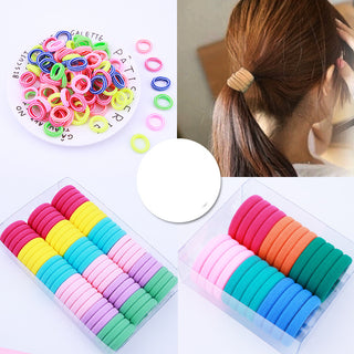 Colored, Small-sized Children's Hair Band 3cm Diameter Boxed Seamless Polyester Towel Ring