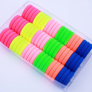 Colored, Small-sized Children's Hair Band 3cm Diameter Boxed Seamless Polyester Towel Ring